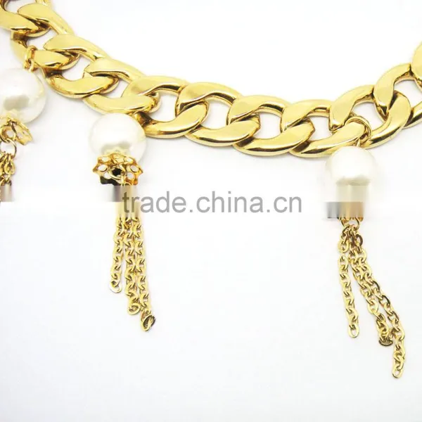 Gold Chain Tassel Stainless Steel Chain Necklace Designs photo-3