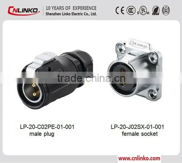 2015 Top Manufacture IP65/67 Waterproof 2pin Circular Connector