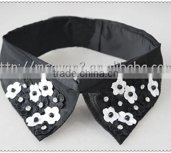 Customized Angle Shaped Beaded Necklace, Black Collar With Flower Beaded for T-shirt photo-3