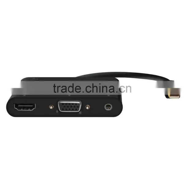 VOXLINK Mini DisplayPort Turn VGA / Audio / HDMI 4K 3in1 Adapter Cable Black photo-4