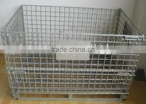 Folding Galvanized Metal Pallet Storage Cage photo-4