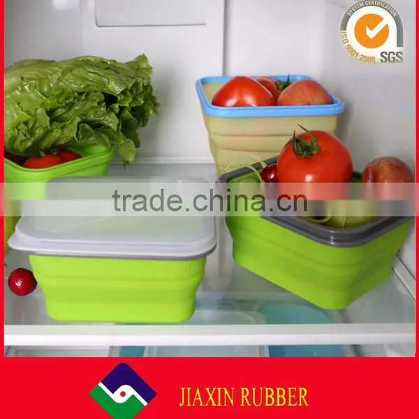 Custom Lightweight and Portable Silicone Foldable Bento Box With Fork and Spoon photo-6