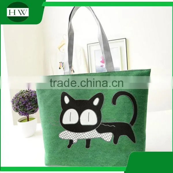 Promotional Fashion Eco Custom Printed Cotton Canvas Women Handbags Tote Bag photo-5