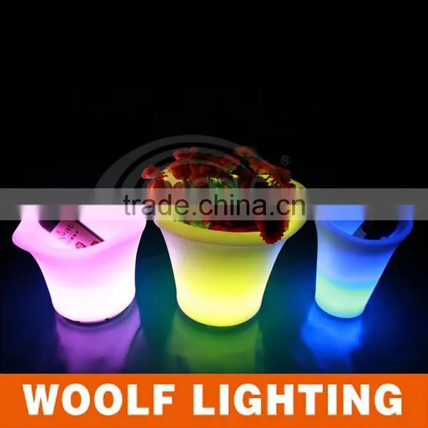 Plastic Outdoor Garden Decor Rechargeable LED Ice Bucket photo-5