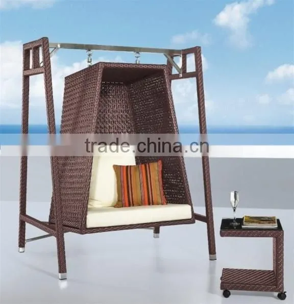2014 New Design Rattan Outdoor Patio Swing With Canopy
