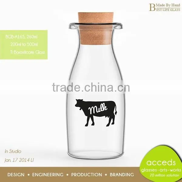 Different Designed 250ml Glass Milk Bottles photo-5