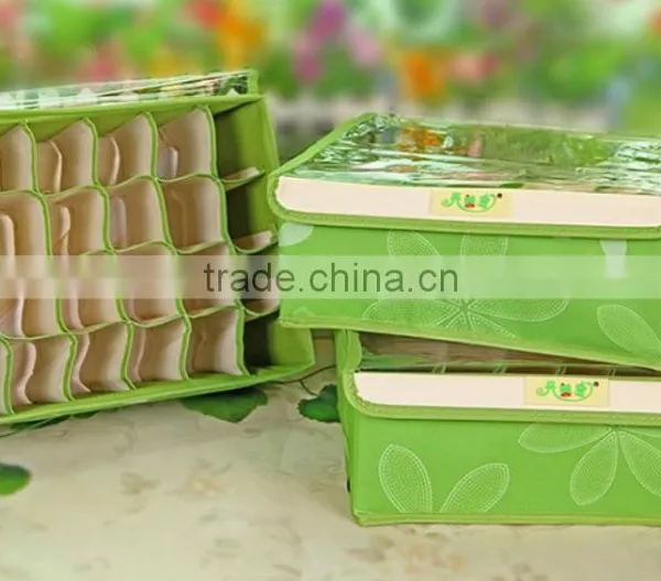 Fashion 7Lattices Oxford Fabric Socks Bra Covered Fabric Storage Box photo-2