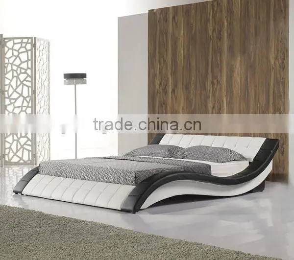 Fahsion S Shaped PU Leather Home Furniture Soft Bed photo-3