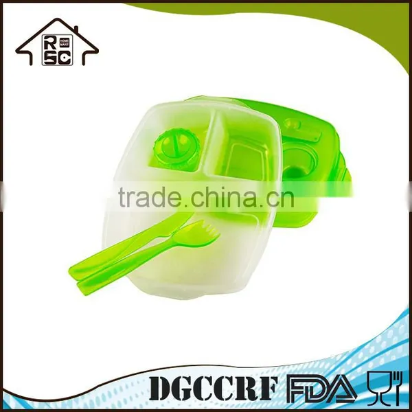 Take Away Plastic Lunch Box With Cutlery Set Sauce Cup