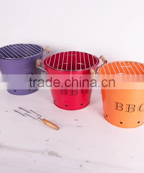Portable Bucket BBQ Metal Charcoal Barbecue Grill photo-2