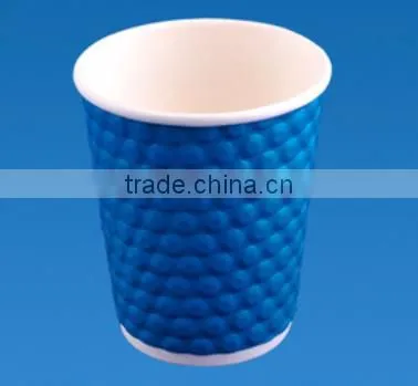 Top Grade Diamond Embossed Disposable Hot Coffee Paper Cup photo-6