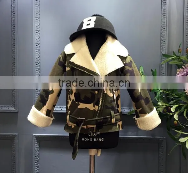 Wholesale Bomber Jacket Childrens Camouflage Color Lambs Wool Coat photo-4