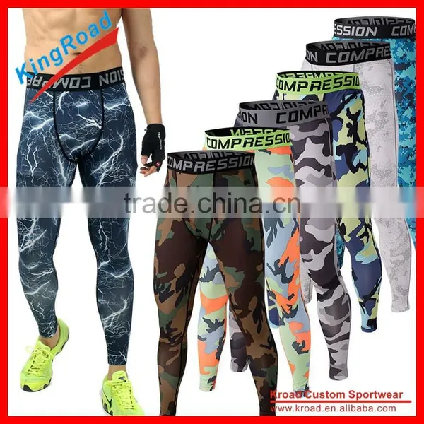 Summer Mens Compression Training Pants/ Breathable Quick Dry Stretch Leggings/ Basketball Fitness Sports photo-2