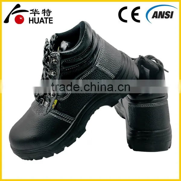 Black Genuine Leather Protective Steel Toe Cap Safety Shoes photo-3