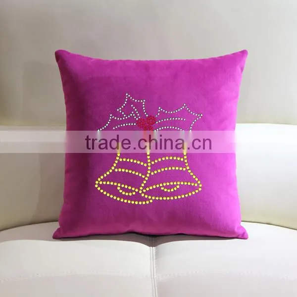 Christmas Jingle Bell Rhinestone Throw Pillow Wholesale