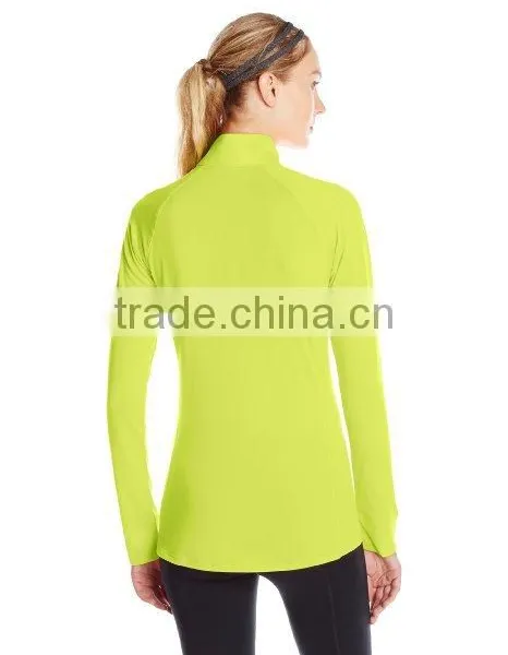 Ultra-light 100% Polyester Spandex Imported Women's Tech 1/4 Zip Fitness Pullover Half-zip Top Jacket photo-2