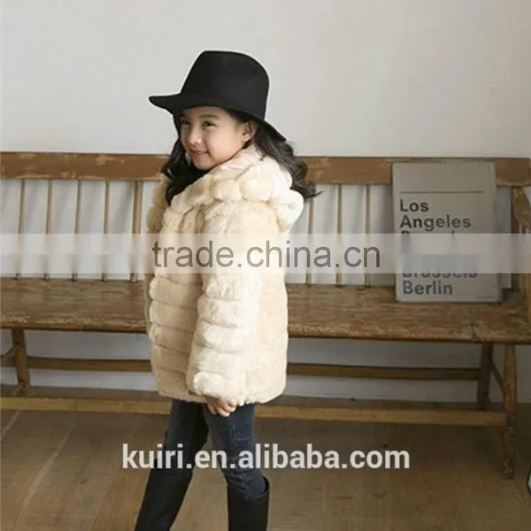 2016 Fashion Kids Faux Fur Coat, Baby Autumn and Winter Warm Outwear Clothes Children Long Faux Rabbit Strip Fur Jackets photo-2