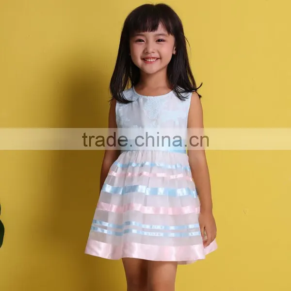Premium Quality Boutique Girl Dress Mesh Fabric With Satin Ribbon Clothes Princess Wholesale Dress photo-2