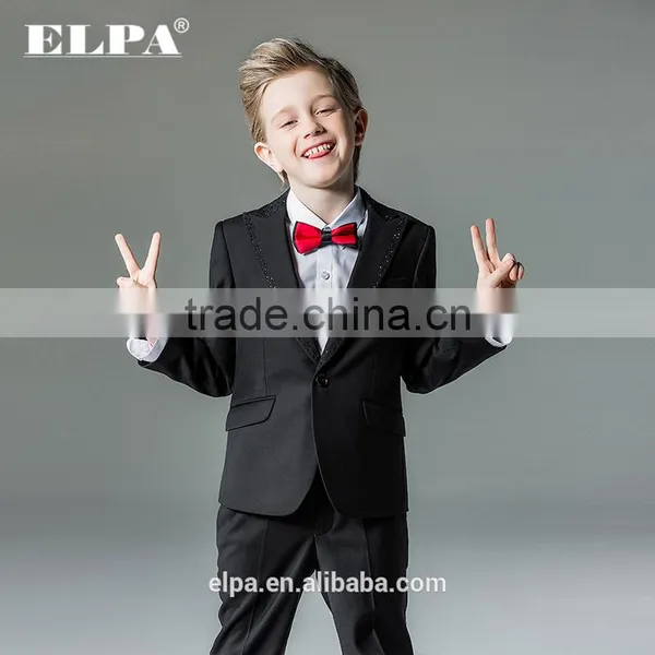 ELPA NXB0097 Slim Black Fancy 3 Piece Designer Kids Boys Suits photo-6