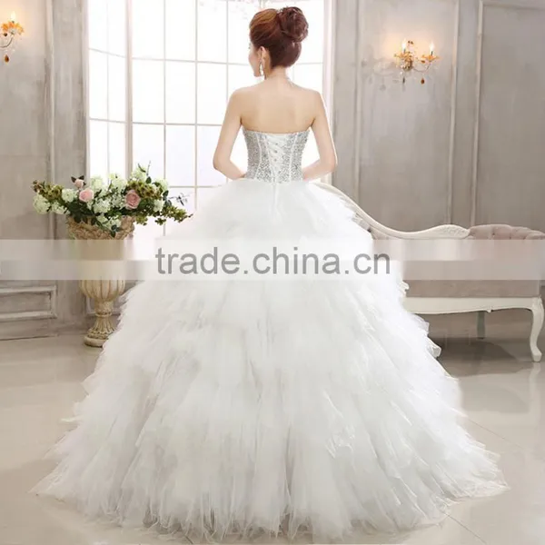 2016 Sweetheart Ivory Wedding Dress Bride Gowns photo-3