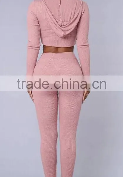 Runwaylover EY2354B Ladies 2017 Sport Suits , Sexy Crop Top And Pants photo-2
