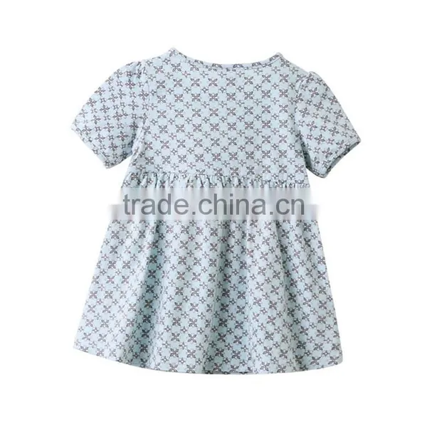 Summer Boutique Girl Printed Clothing Cotton Cinched Waist Baby Dress New Style photo-2