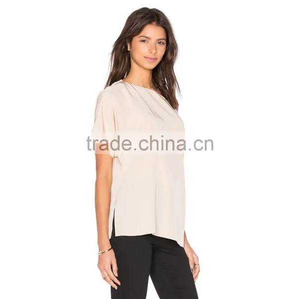 Hot Sell Lady Fashion Cutting Blouse Design photo-3