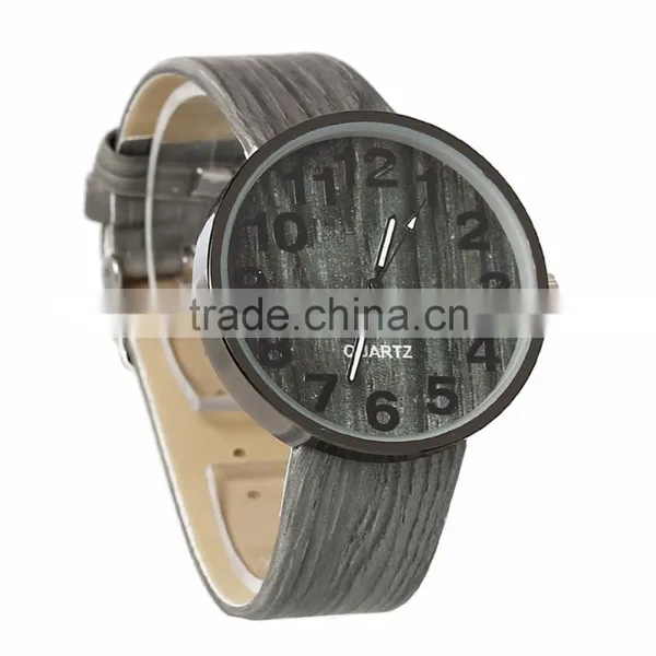 2017 Classical Round Gray Leather Watch Wholesale,Wood Watch photo-3