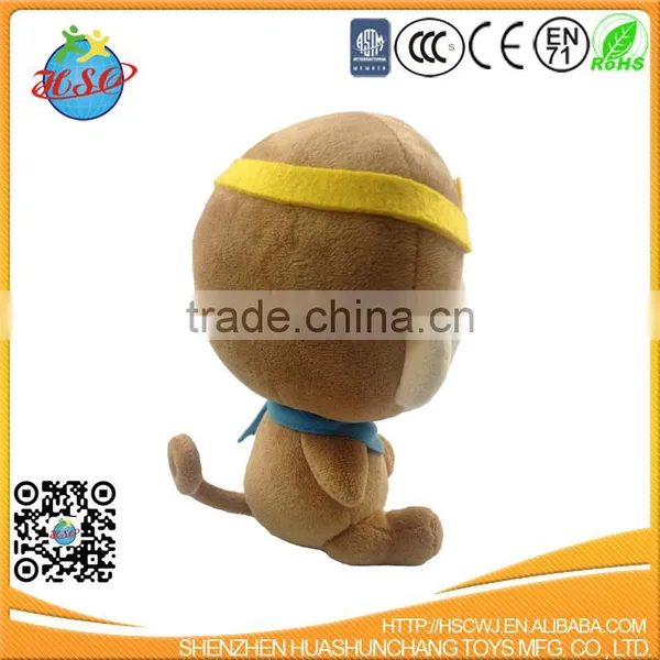 Soft Velboa Cuddly Brown Monkey With Golden Crown Animal Toy for Baby photo-2