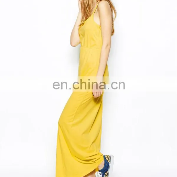 CHEFON Only Jersey Yellow Maxi Dress