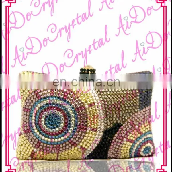 Aidocrystal trendy double use bling diamonds ladies clutch bag and matching shoes set for wedding party