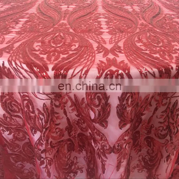 TC227A New Red Sequin Fabric Moroccan Home Sense Tablecloth for Restaurant photo-5