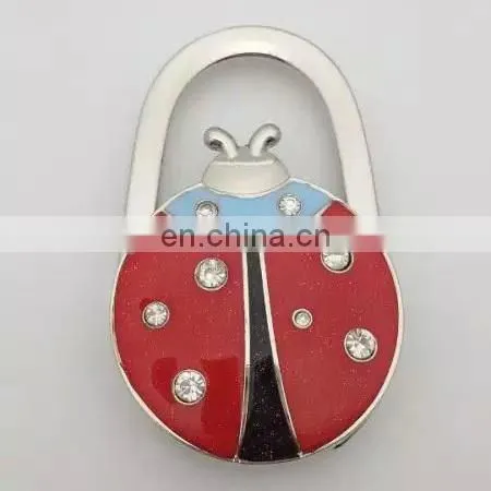 Lovely Enamel Carved Ladybug Handbag Purse Hook Hanger photo-3