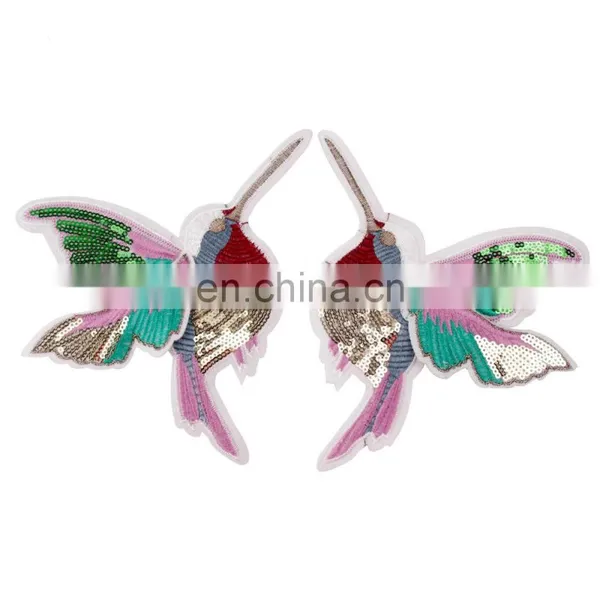 2017 Hot Sale Fashion Applique Embroidery Bird Patch With Sequins and Beads photo-2