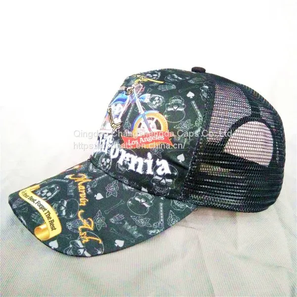 5 Panels Embroided Character Sports Caps Trucker Caps