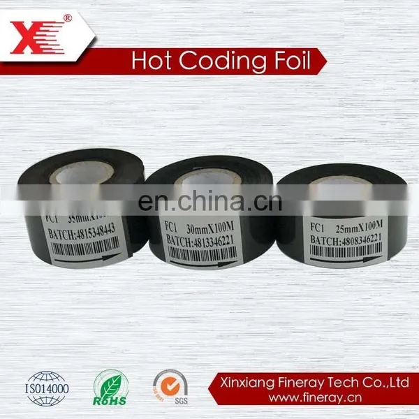 40mm*100m Fineray Brand Hot Stamping Foil Rolls /Date Coding Ribbon for Expiry Printing photo-2