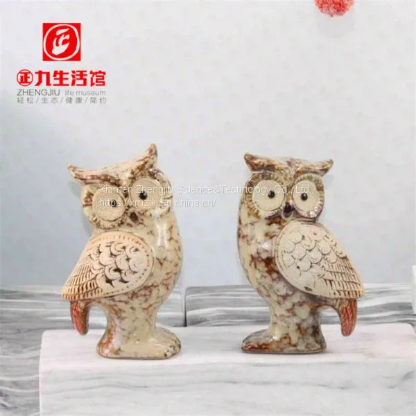 European-style Creative Retro Home LED Lamp Hollow-out Owl Resin Crafts Decorations photo-5