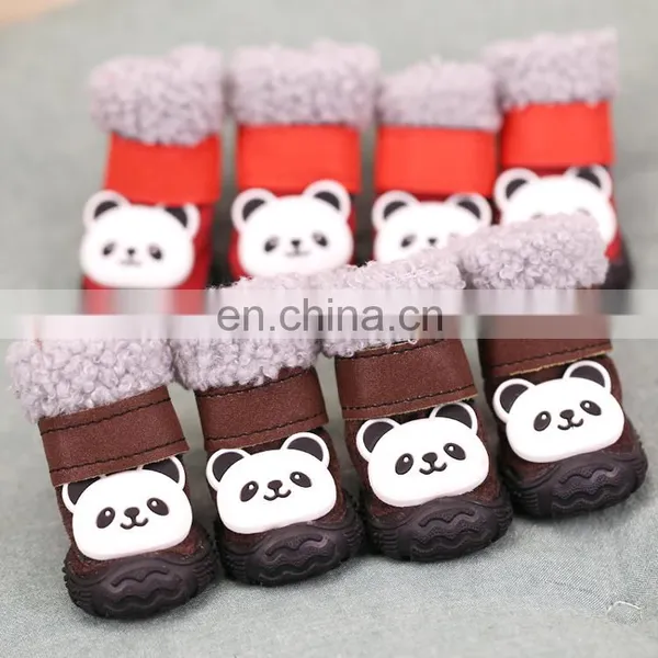 Customize Dog Winter Shoes Small Dog Warm Boots Pet Winter Cotton Velvet Shoes photo-3