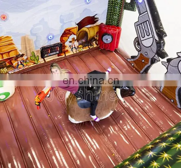 Factory Wholesale OEM Inflatable Mechanical Rodeo Bull Ride Machine Hippo Shooting Riding Game For Sale photo-2