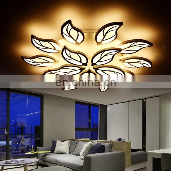 White Body Creative Leaves Ceiling Chandeliers Lamp for Bedroom Living Room Modern LED Ceiling Chandeliers photo-3