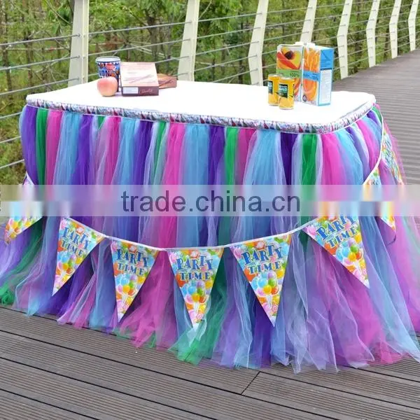 Hot Sale New Customized Tutu Tableware Tulle Table Skirt Party Wedding Decorations Best Price Gift SD103 photo-5