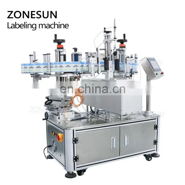 ZONESUN ZS-TB806 Semi Automatic Double Size Tube Sticker Water Flat Bottle Labeling Machine For Bottles photo-4