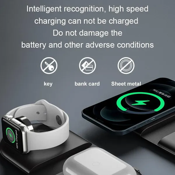 3 In1 Wireless Charger for Iphone 11 Pro X XS Max XR for Apple Watch 5 4 3 2 Airpods Pro Fast Charger Stand For Samsung S20 photo-3