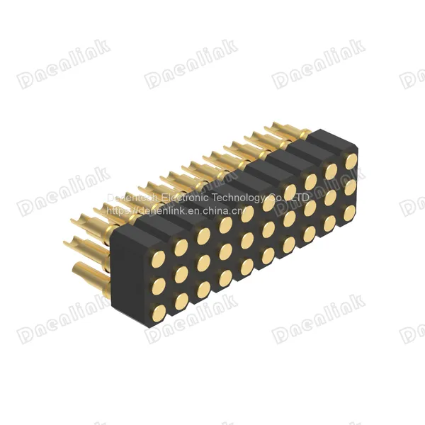 Dnenlink 2.54mm Pitch Triple Row H4.0mm Plane Contact Female Header Solder PogoPin Header photo-3