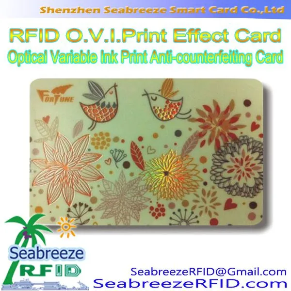 RFID O.V.I.Print Effect Card, Optical Variable Ink Print Anti-counterfeiting Card