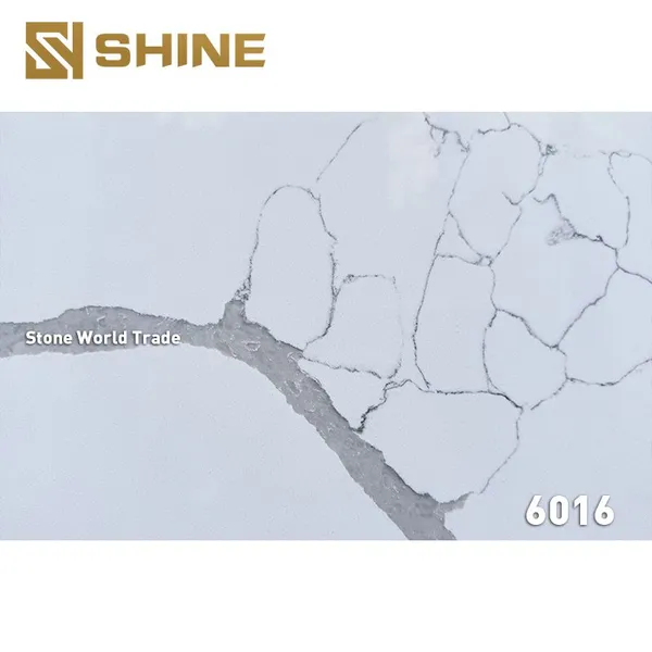 Engineered Calacatta White Color Quartz Stone Artificial Calacatta Quartz Stone Slab for Kitchen Countertop photo-5
