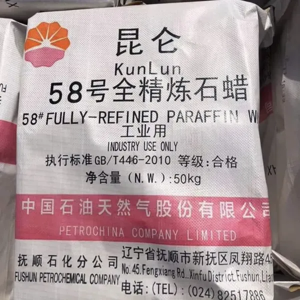 Kunlun Brand Fully Refined Paraffin Slab Wax Semi Fine Paraffin Wax 58-60/ Industrial /Food Grade for Candle Making