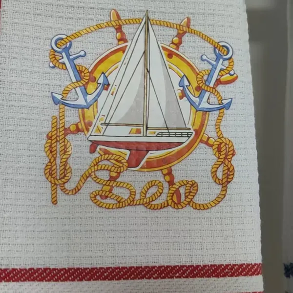Thermal Printed Quality 60GSM Tea Towel With Different Patterns and OEM Tag photo-2