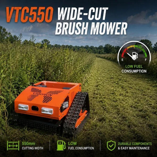Vigorun VTC550 commercial robot mower One-Key Electric Start mini tractor grass cutter For Terraced Fields