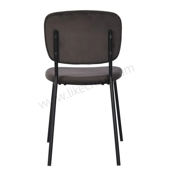Luxury Modern Velvet Upholstered Dining Chair With Black Ripple Legs for Hotel Use photo-5